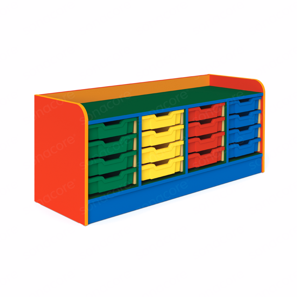 Tray Unit - 4x4 - Colour Burst - with 16 F1 Gratnells Trays