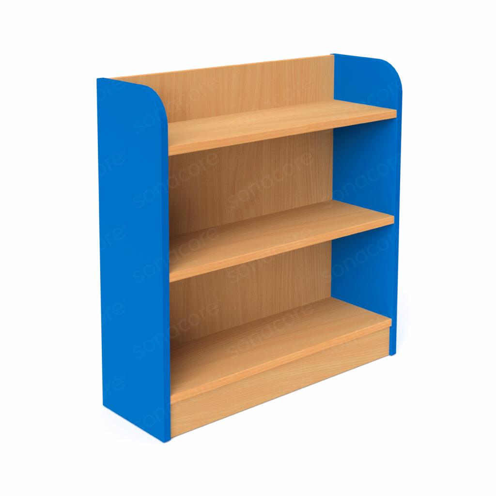 Library Bookshelf - Single Sided - 3 Level - Blue