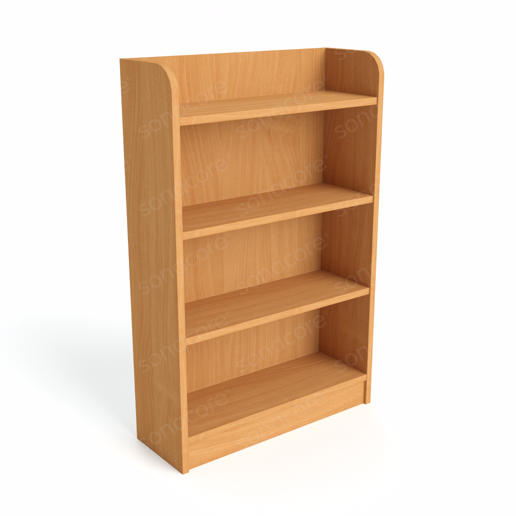 Library Bookshelf - Single Sided - 4 Level - Bav Beech Finish