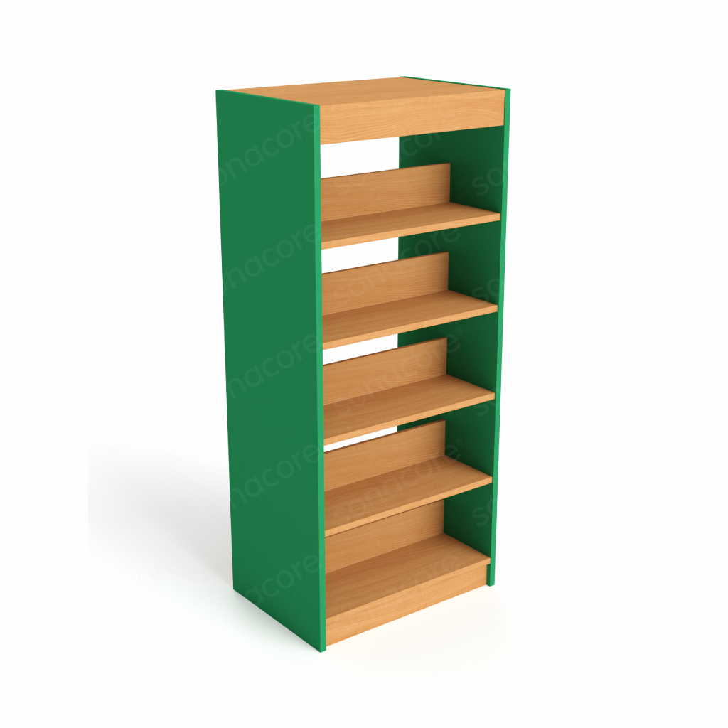 Library Bookshelf - Double Sided - 5 Level - Green